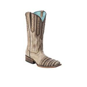 CORRAL womens tan brown studded patch boots
